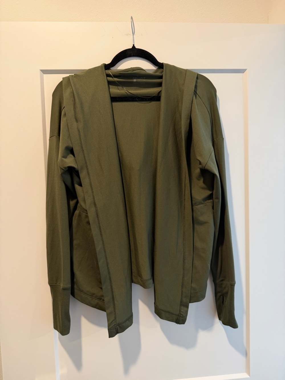 Nike Olive Green Dri-FIT Open-Front Hooded Jacket - Picture 4 of 5